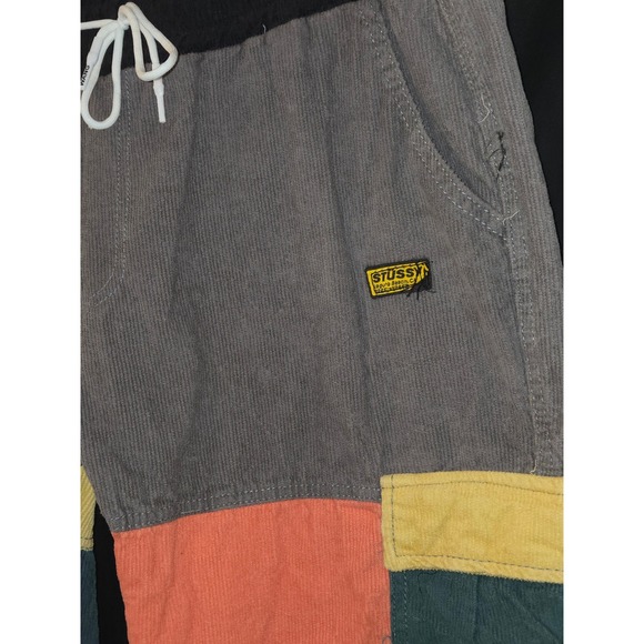 Stussy x kclot vintage Corduroy Patchwork Drawstring Pants Mens Color Streetwear - Picture 3 of 10